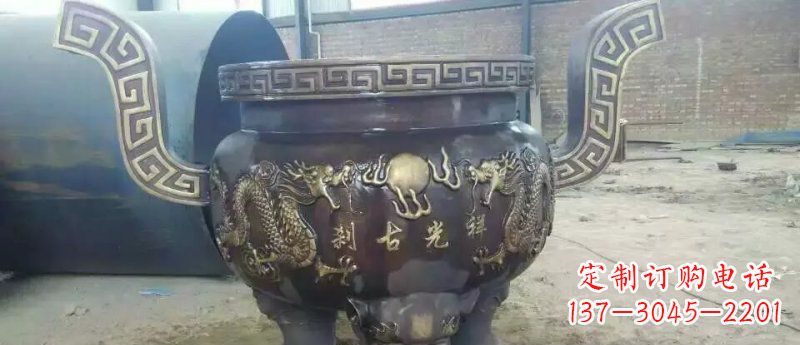 重庆祥光古刹寺庙香炉铜雕