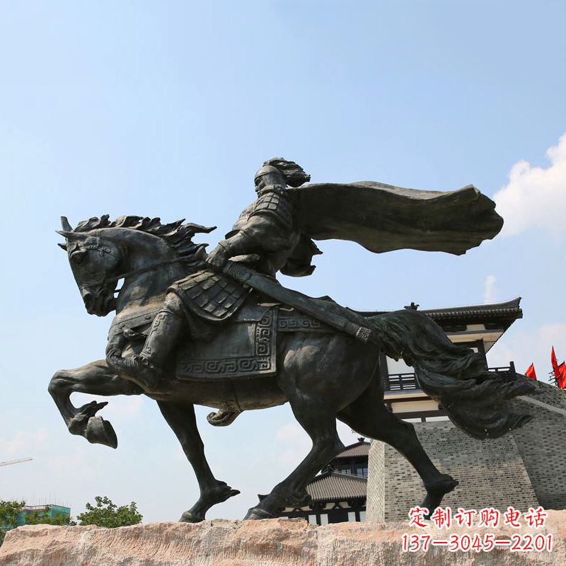 重庆项羽骑马铜雕景观雕塑-景区景点历史名人西楚霸王雕像