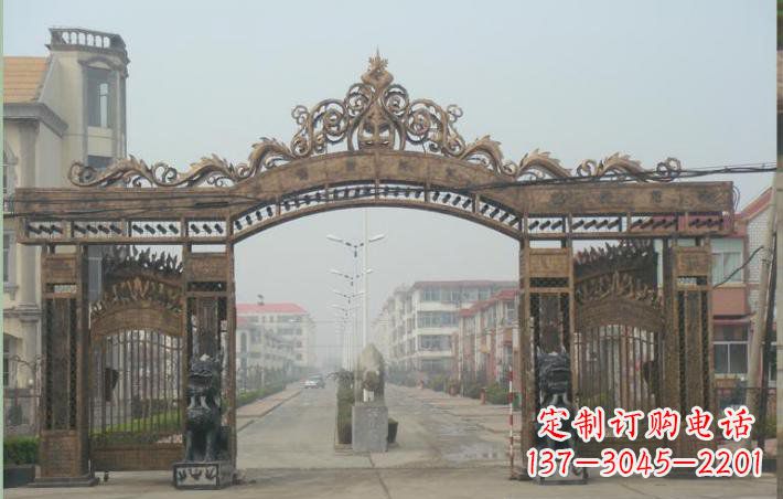重庆小区不锈钢门口牌坊雕塑