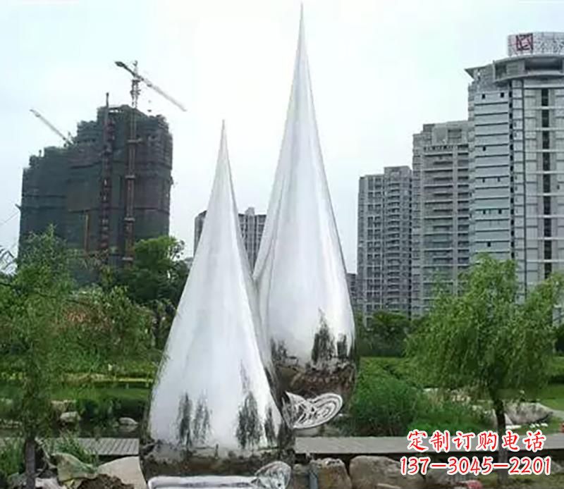 重庆小区不锈钢水滴雕塑