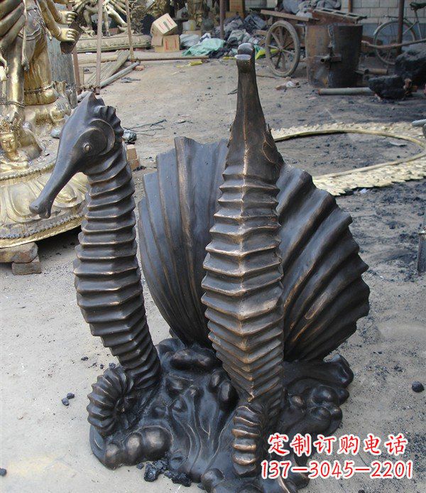 重庆小区动物海马铜雕