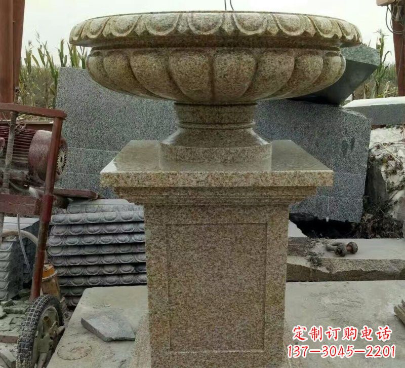 重庆小区花岗岩花盆雕塑