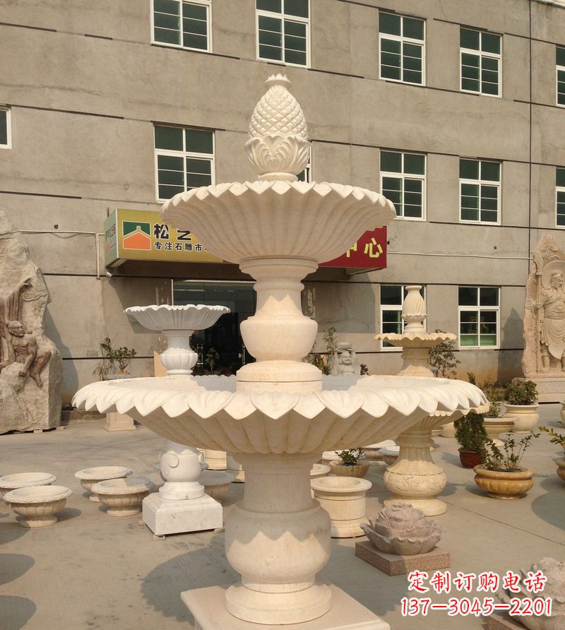 重庆小区景观菠萝式喷泉石雕