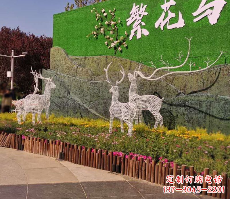 重庆小区景观不锈钢梅花鹿