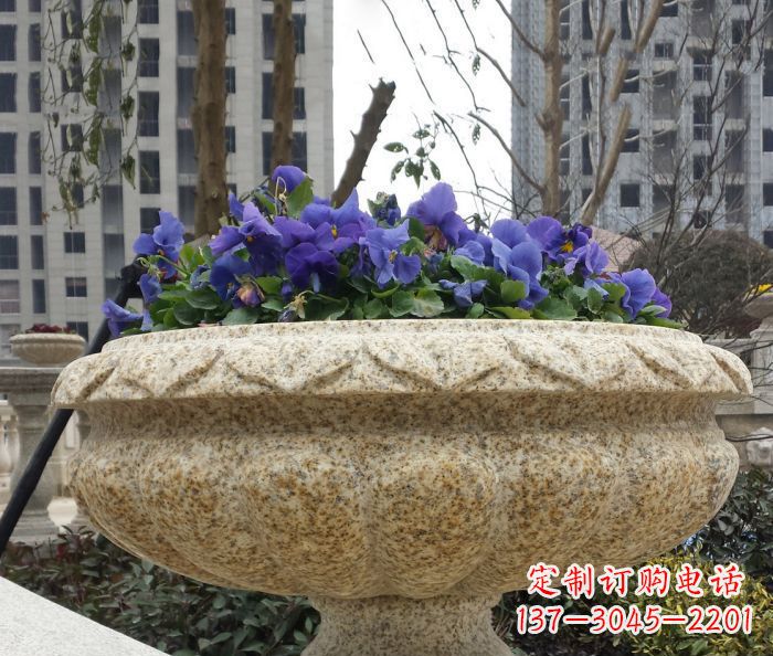 重庆小区景观大理石花盆石雕