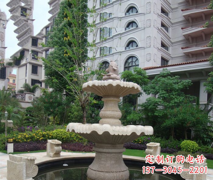 重庆小区景观大理石鲤鱼喷泉石雕