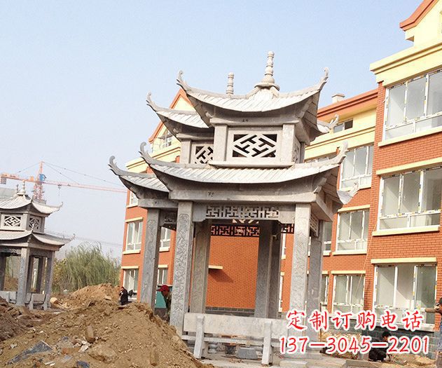 重庆小区景观大理石凉亭石雕