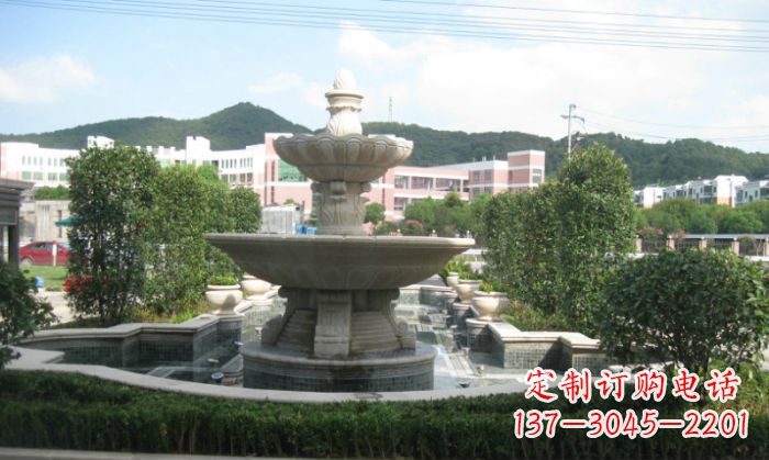 重庆小区景观大理石喷泉石雕 (2)