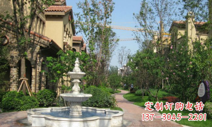 重庆小区景观大理石喷泉石雕 (5)