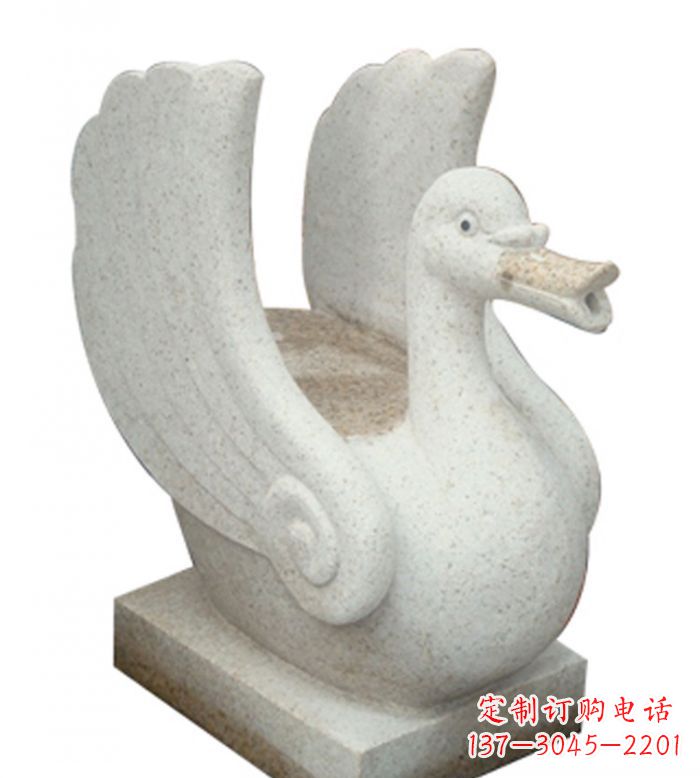 重庆小区景观大理石天鹅喷泉石雕 (2)