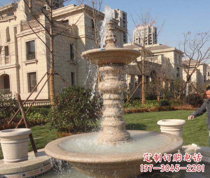 重庆小区景观多层喷泉石雕 (2)