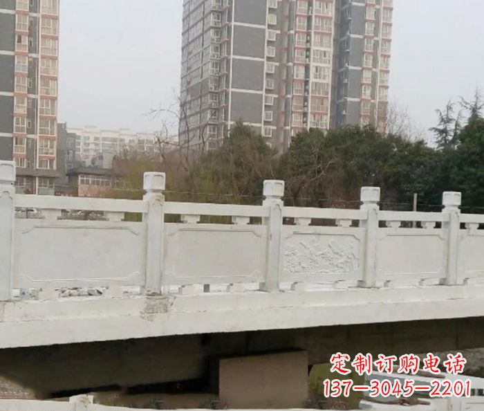 重庆小区景观汉白玉石雕栏板 (2)