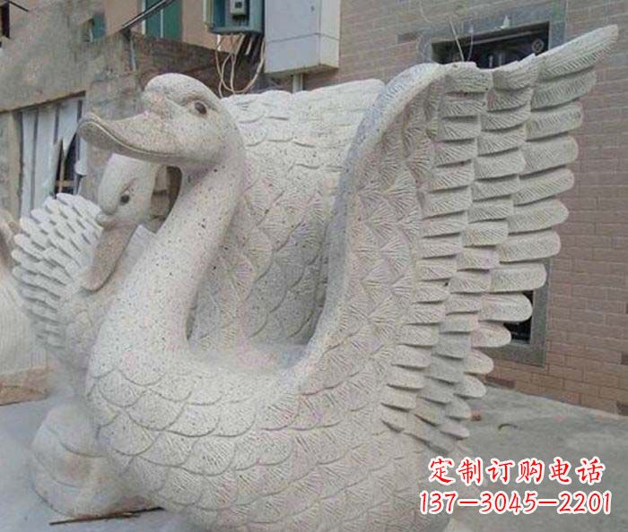 重庆小区景观天鹅石雕喷泉