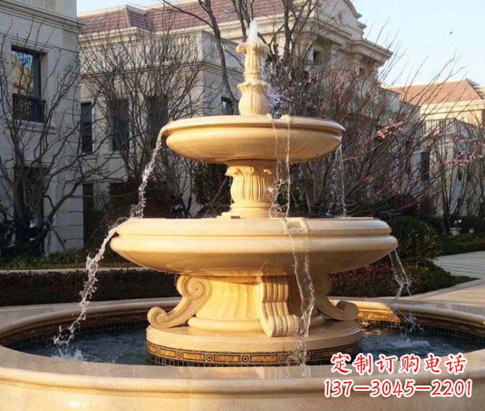 重庆小区景观晚霞红喷泉石雕