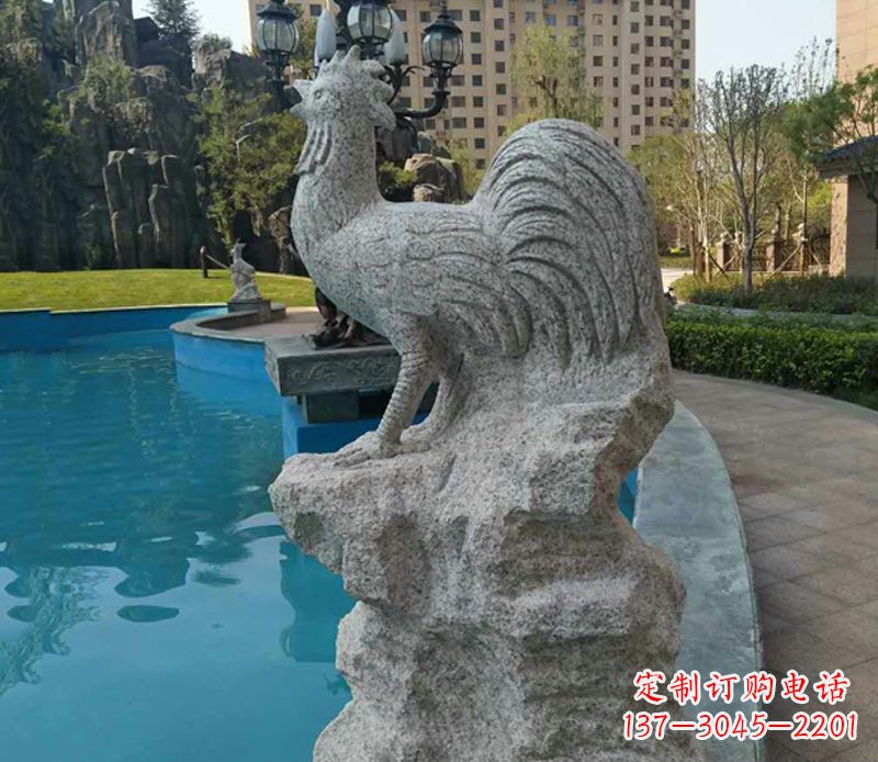 重庆小区十二生肖鸡动物石雕