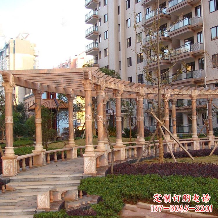 重庆小区石雕花架长廊