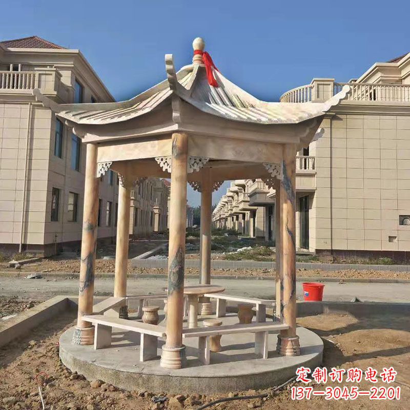 重庆小区庭院石雕凉亭