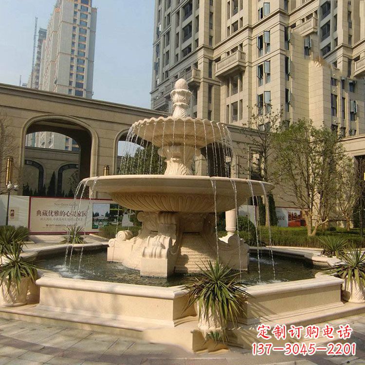 重庆小区庭院石雕欧式喷泉