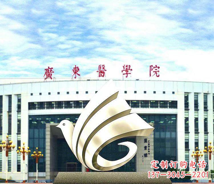 重庆校园不锈钢抽象和平鸽雕塑