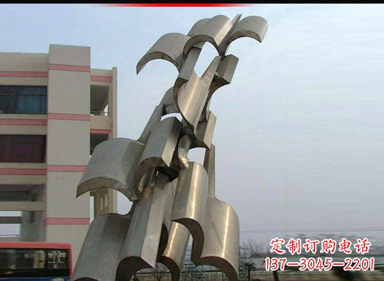 重庆校园不锈钢书本景观雕塑