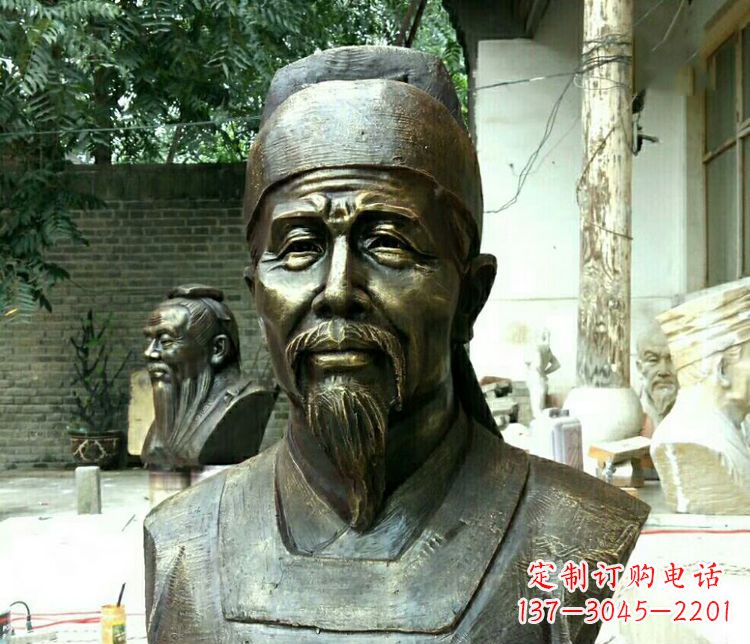 重庆校园杜甫胸像铜雕