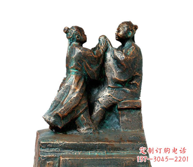 重庆校园古代孔融让梨人物铜雕
