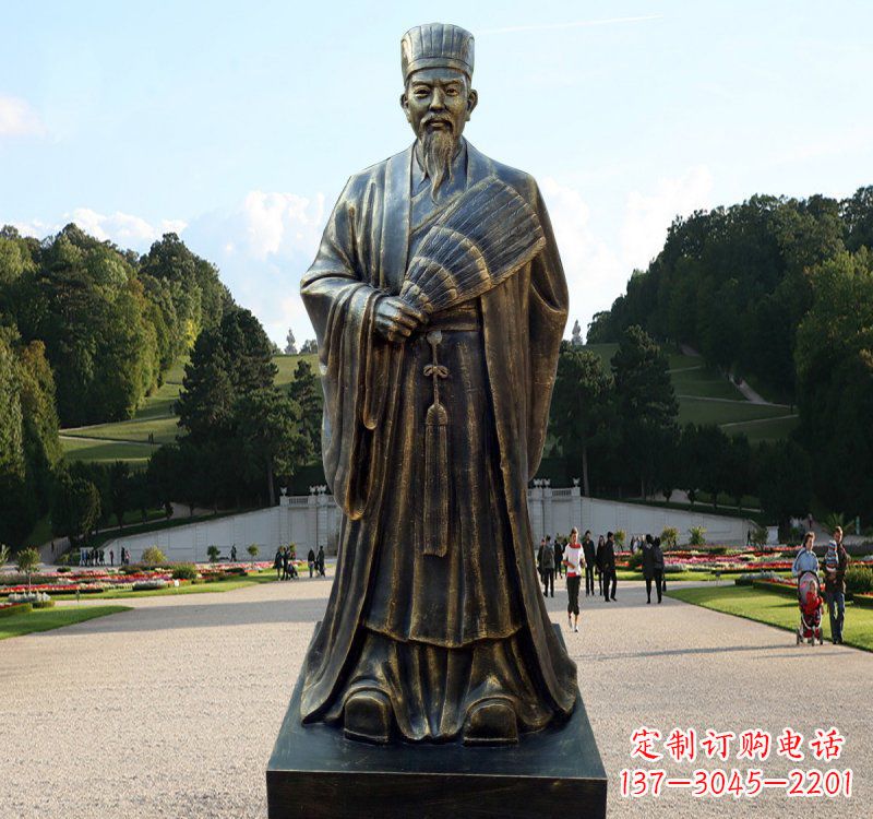 重庆校园古代名人诸葛亮铜雕