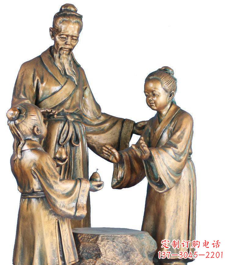 重庆校园孔融让梨景观铜雕