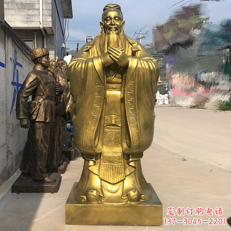 重庆校园孔子铜雕像