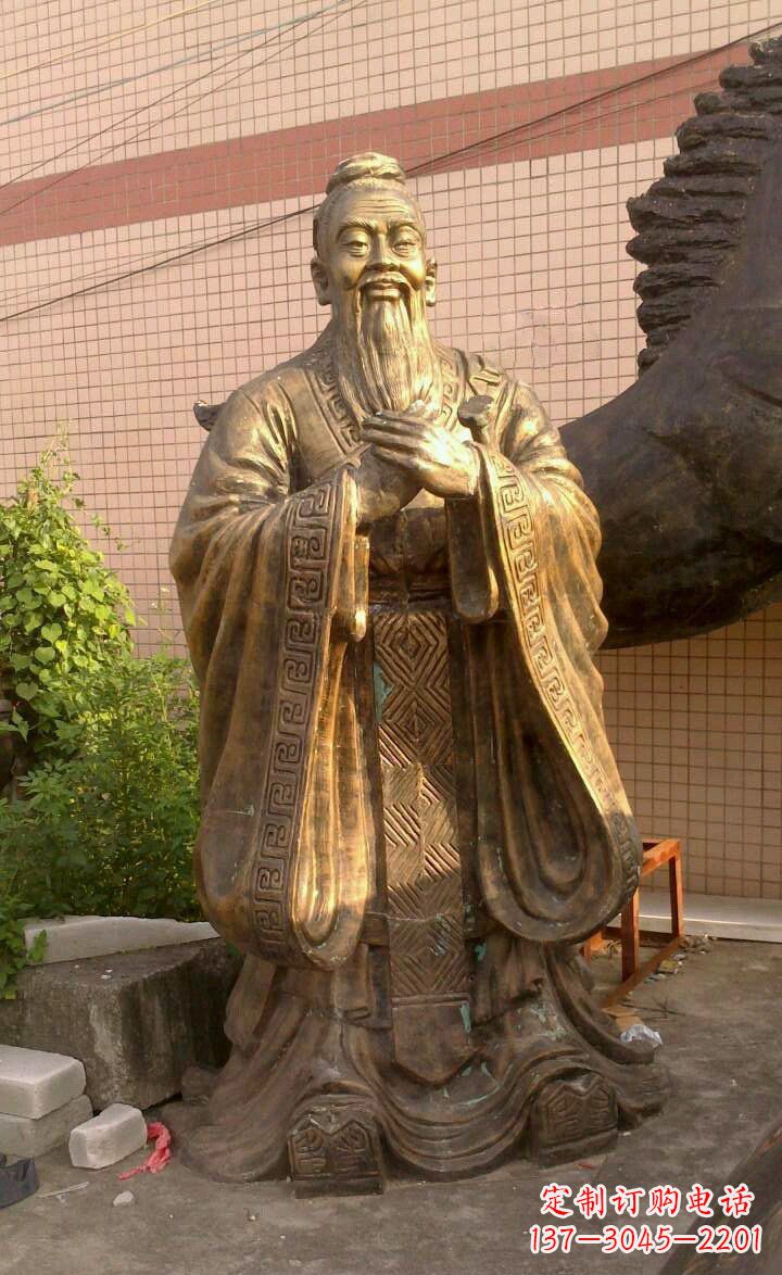 重庆校园孔子像人物铜雕