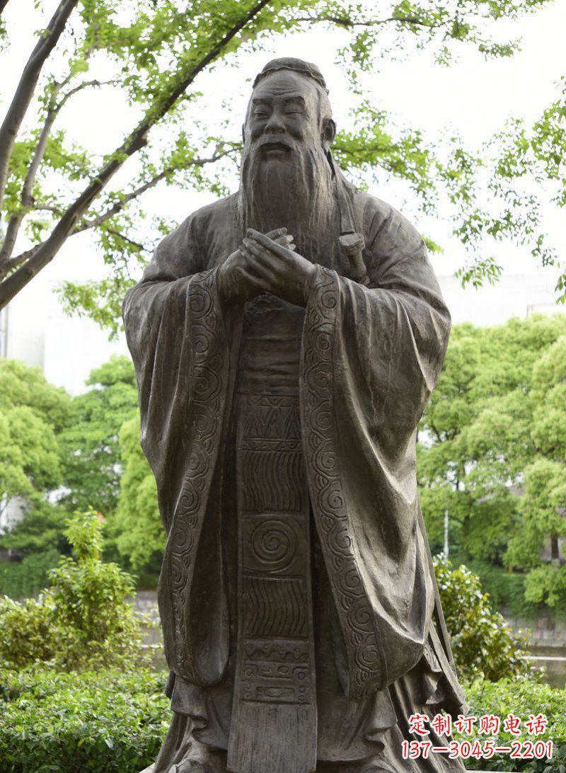 重庆校园孔子行教像铜雕 (2)
