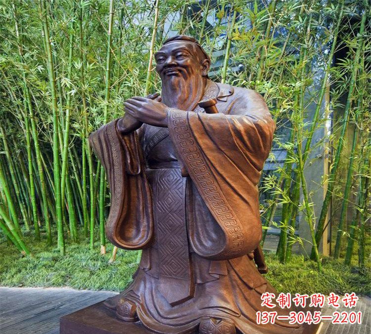 重庆校园孔子行教像铜雕