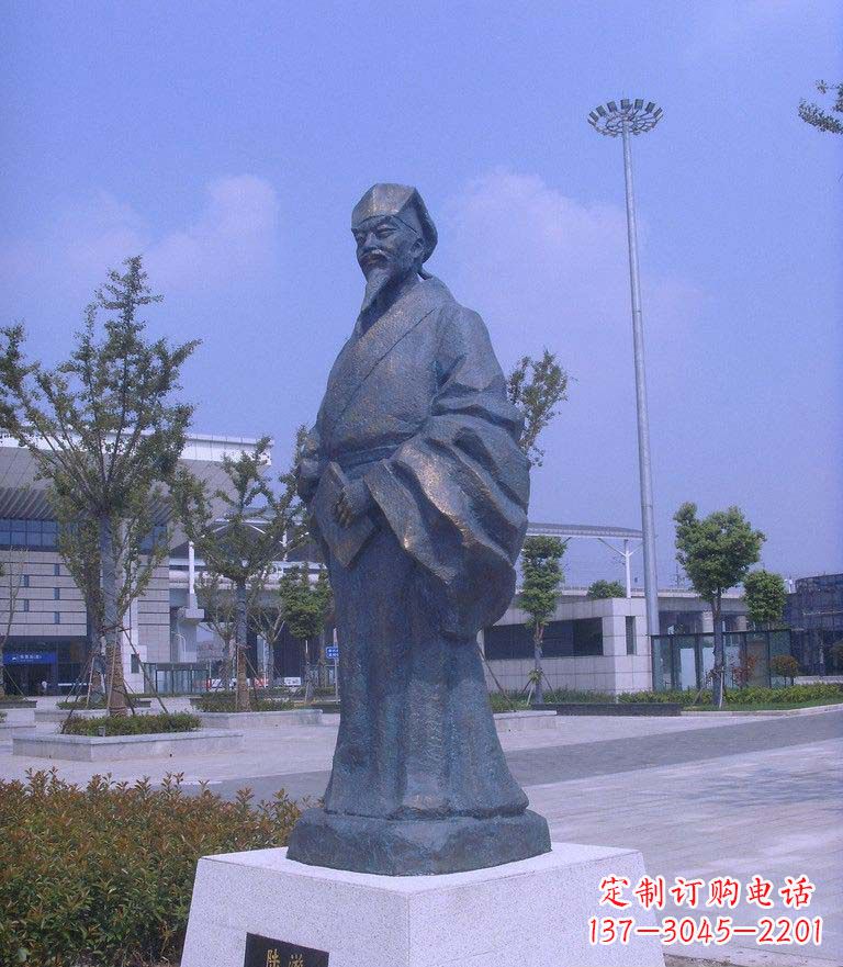 重庆校园陆游名人铜雕