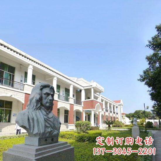重庆校园名人牛顿石雕头像