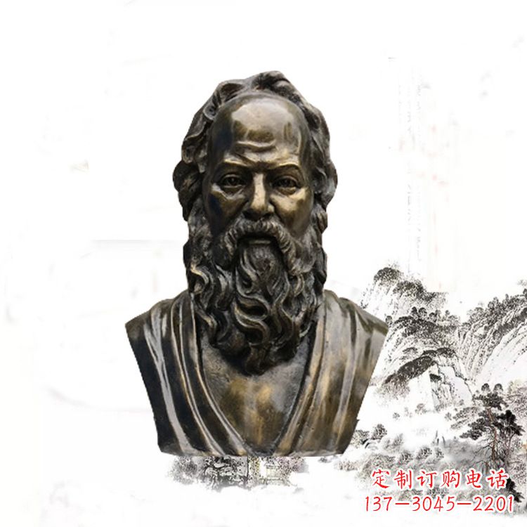 重庆校园名人苏格拉底头像雕塑