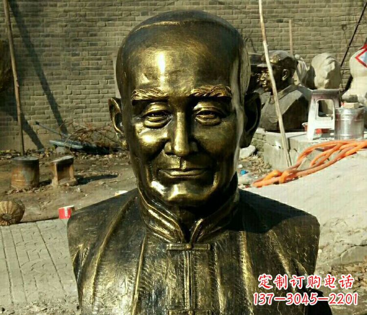 重庆校园名人叶圣陶胸像铜雕