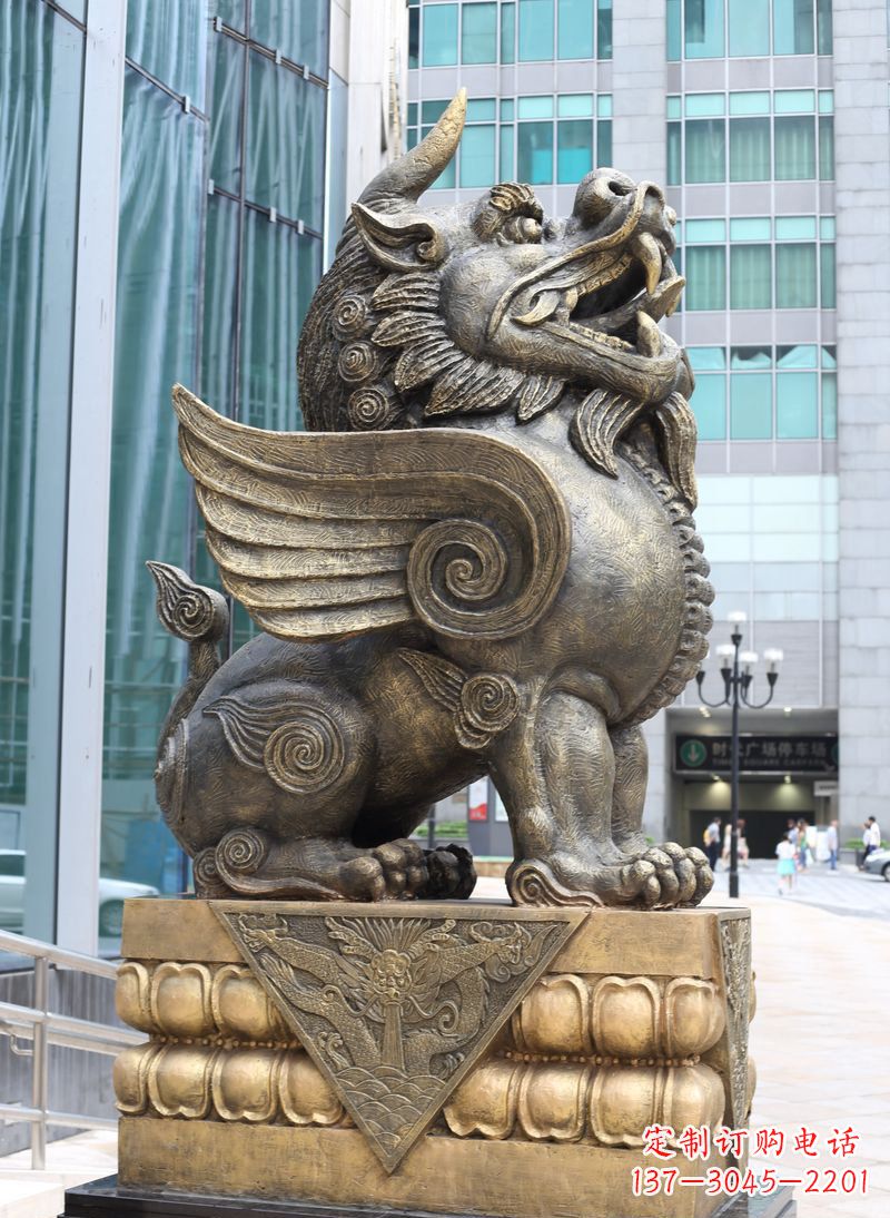 重庆獬豸法院独角兽铜雕