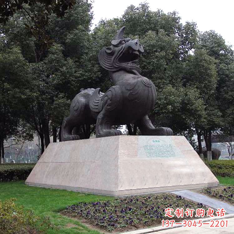 重庆獬豸神兽雕塑-公园上古神兽景观雕塑