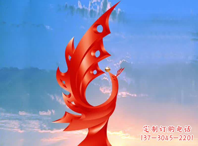 重庆学校不锈钢奋进凤凰标志雕塑
