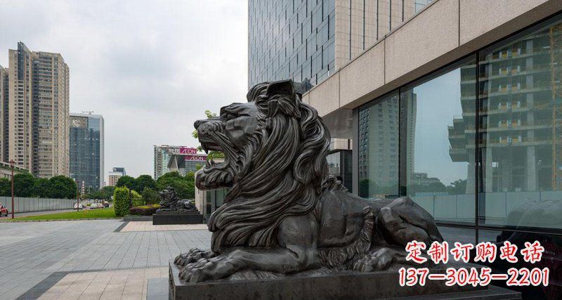 重庆银行铜狮子汇丰狮铜雕