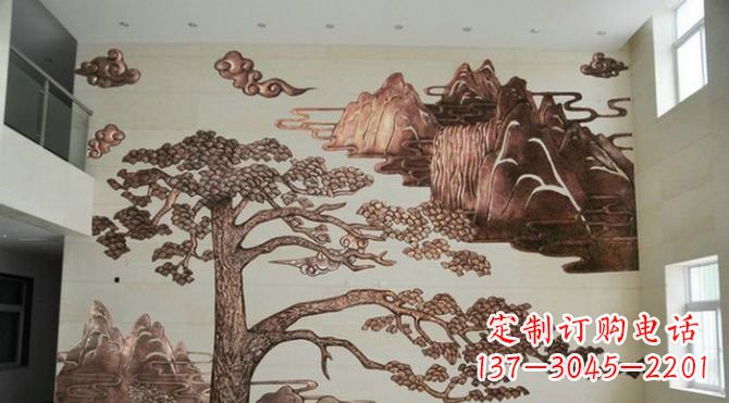 重庆迎客松铜浮雕