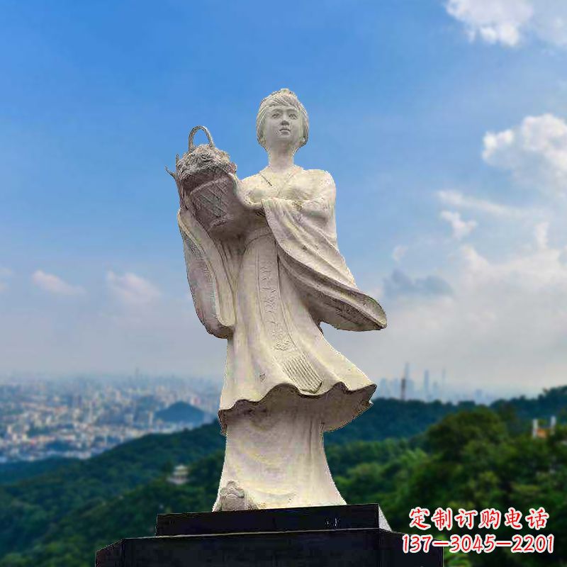 重庆虞姬景观石雕像-景区园林古代美女雕塑