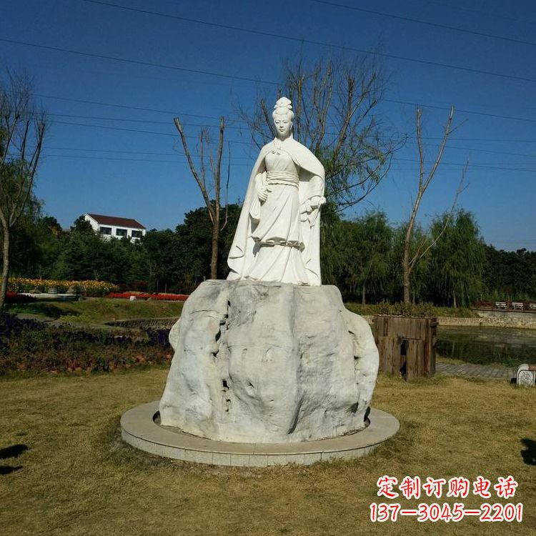 重庆虞姬石雕塑-公园历史名人楚汉时期美女雕像