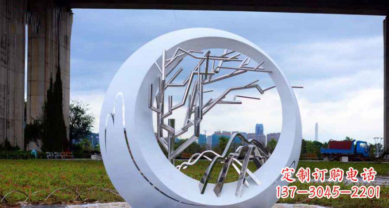 重庆园林不锈钢抽象树枝雕塑