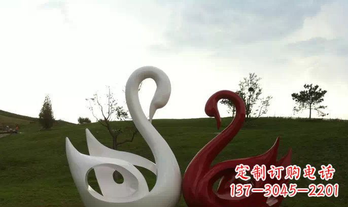 重庆园林不锈钢抽象天鹅雕塑