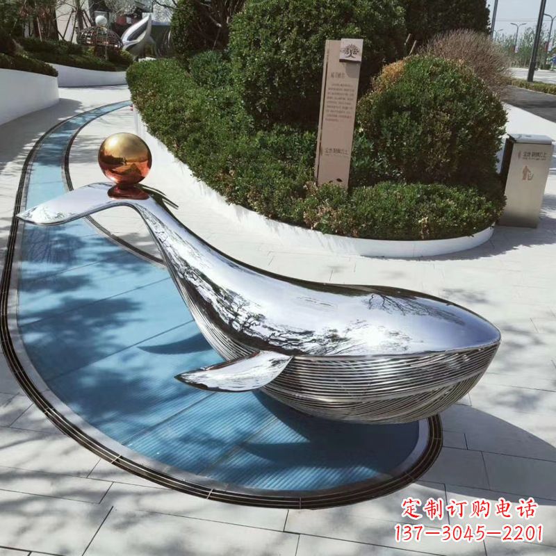 重庆园林不锈钢海豚景观摆件