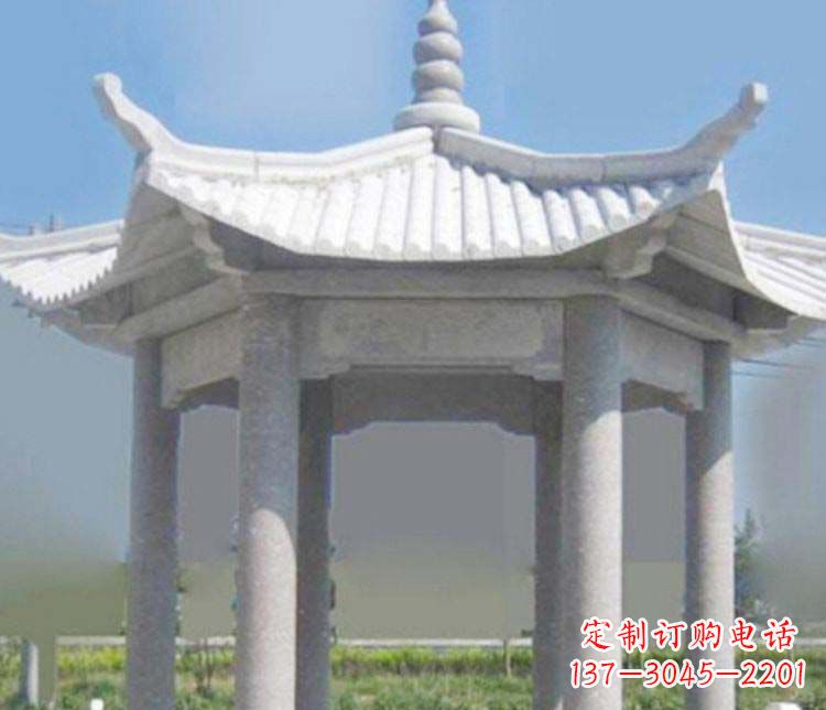 重庆园林仿古石凉亭景观石雕