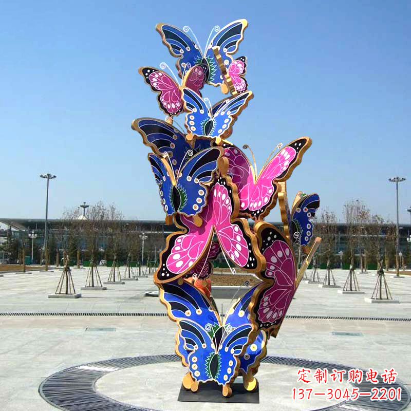 重庆园林广场蝴蝶不锈钢动物景观雕塑