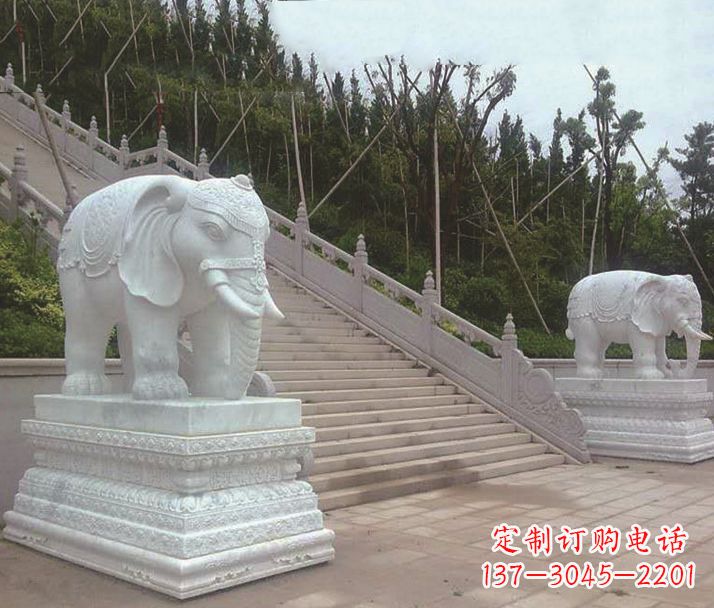 重庆园林汉白玉大象景观石雕