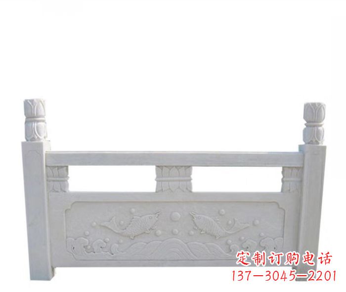 重庆园林汉白玉石浮雕栏板